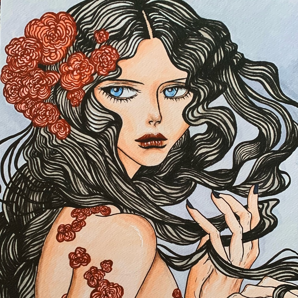 Art Nouveau Lady Print